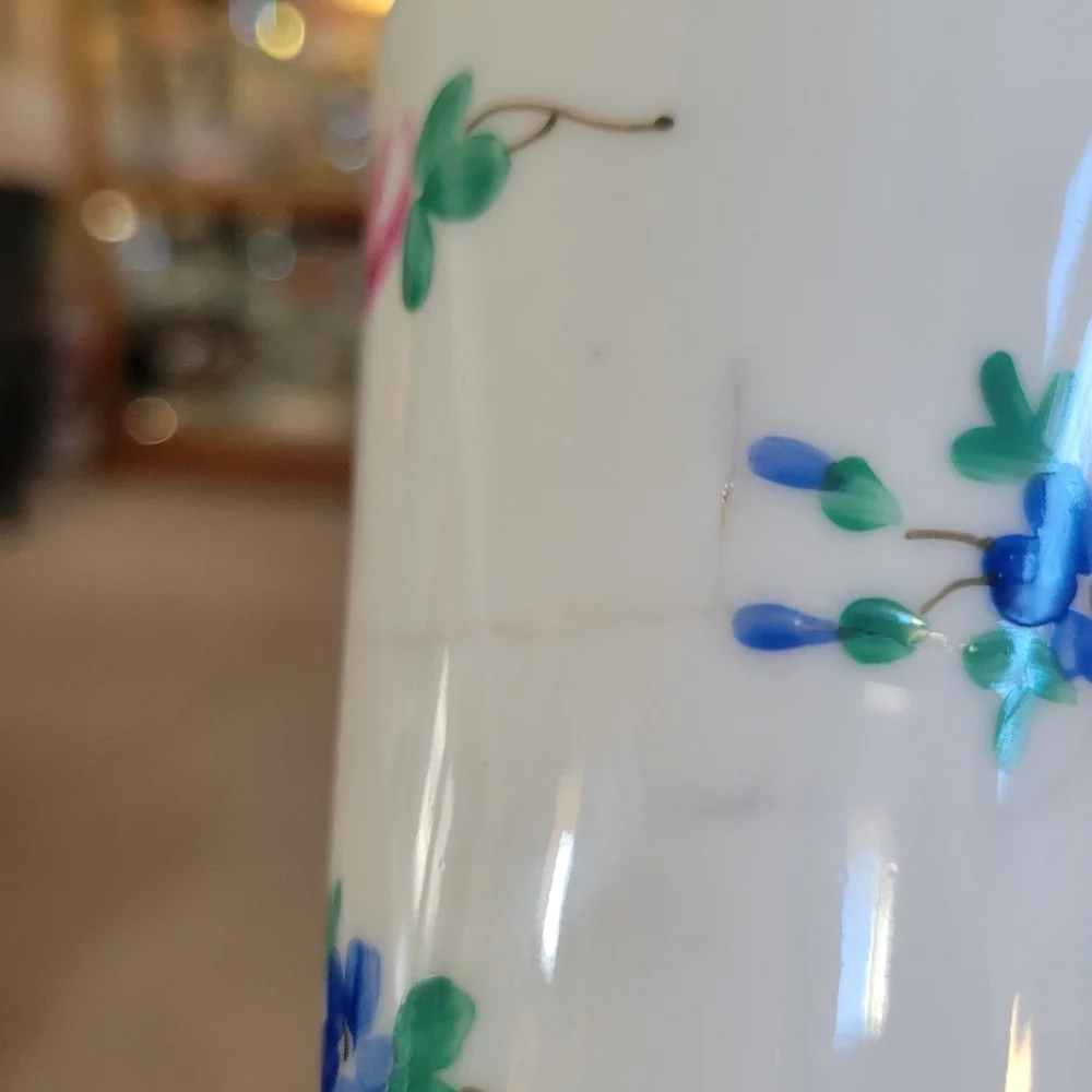 Vintage Porcelain Footed Vase ~ Flowers ~ Mazagran Style Cup?~ Pretty!